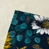 Zonnebloemen en dagbladen, zomertuin 2 strandlaken (In situ)