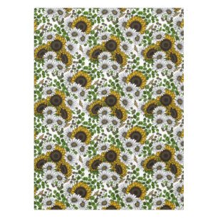 Zonnebloemen en dagbladen, zomertuin 3 tafelkleed
