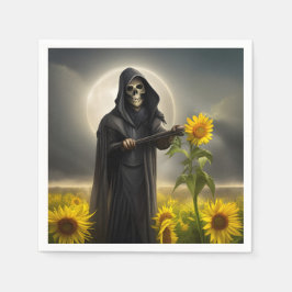 Zonnebloemen en de Grim Reaper Servet