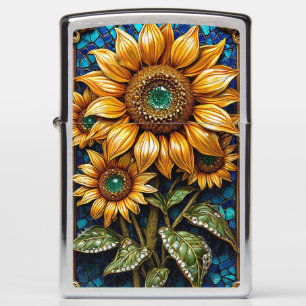 Zonnebloemen en decoratieve frame-elementen
