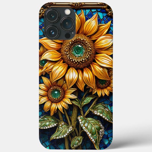 Zonnebloemen en decoratieve Lijsten Case-Mate iPhone Case (Achterkant)