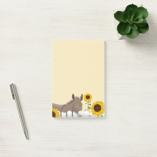 Zonnebloemen en Donkey Post-it® Notes (Kantoor)