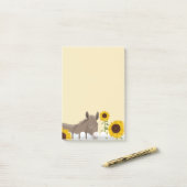 Zonnebloemen en Donkey Post-it® Notes (Op bureau)