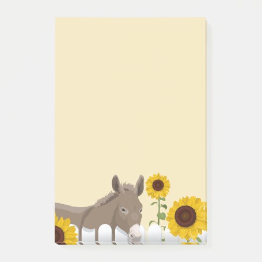 Zonnebloemen en Donkey Post-it® Notes (Voorkant)