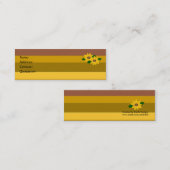 Zonnebloemen en gouden staven mini visitekaartje (Voorkant / Achterkant)