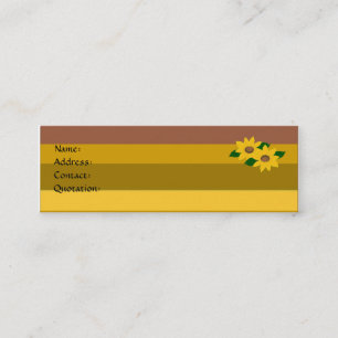 Zonnebloemen en Gouden Strepen Mini Visitekaartje