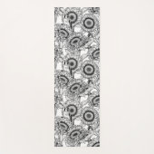 Zonnebloemen en goudvinken in zwart-wit yogamat (Voorkant)