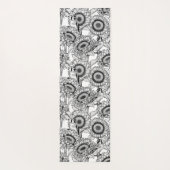 Zonnebloemen en goudvinken in zwart-wit yogamat (Achterkant)