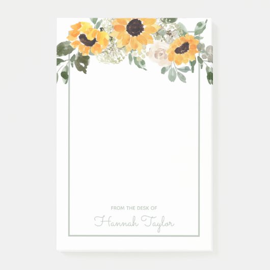 Zonnebloemen en Grieks gepersonaliseerd Post-it® Notes (Voorkant)