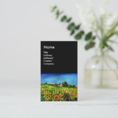 ZONNEBLOEMEN EN HET PLATTELAND IN TOSCANE, Zwart Visitekaartje (Staand voorkant)