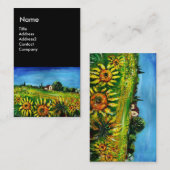 ZONNEBLOEMEN EN HET PLATTELAND IN TOSCANE, Zwart Visitekaartje (Voorkant / Achterkant)