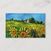 ZONNEBLOEMEN EN HET PLATTELAND IN TOSCANE, Zwart Visitekaartje (Achterkant)