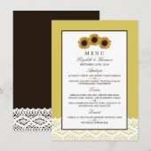 Zonnebloemen en het wondstempo menu (Voorkant / Achterkant)