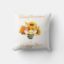 "Zonnebloemen en honingbijen" Kussen