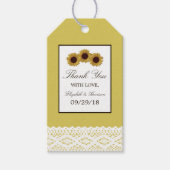 Zonnebloemen en Lace Wedding Cadeaulabel (Voorkant)