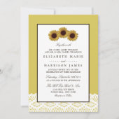 Zonnebloemen en Lace Wedding Kaart (Voorkant)