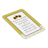 Zonnebloemen en Lace Wedding Save the Date Magneet (Rechterzijde)