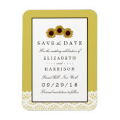 Zonnebloemen en Lace Wedding Save the Date Magneet (Verticaal)