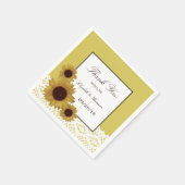 Zonnebloemen en  Lace Wedding Servetten (Hoek)