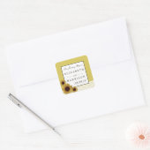Zonnebloemen en Lace Wedding Vierkante Sticker (Envelop)