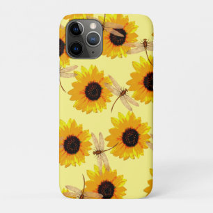 Zonnebloemen en libellen; iPhone 11 pro hoesje