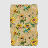  zonnebloemen en libellen golfhanddoek (Voorkant)