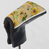 zonnebloemen en libellen golfheadcover (3/4 voorkant)