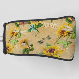  zonnebloemen en libellen golfheadcover