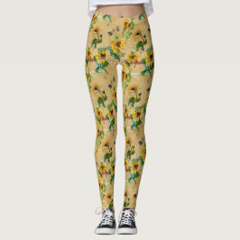  zonnebloemen en libellen leggings