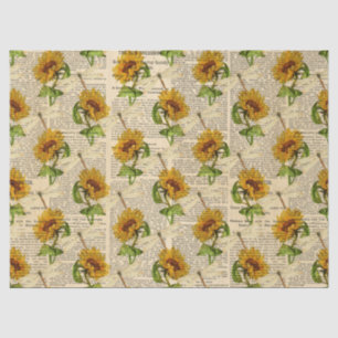 Zonnebloemen en libellen Reeks Design 16 Tissuepapier
