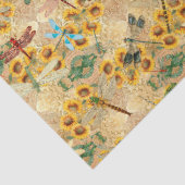 Zonnebloemen en libellen Reeks Design 1 Tissuepapier (Detail)