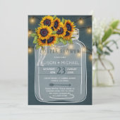 Zonnebloemen en lichten rustiek landelijk paar dou kaart (Staand voorkant)