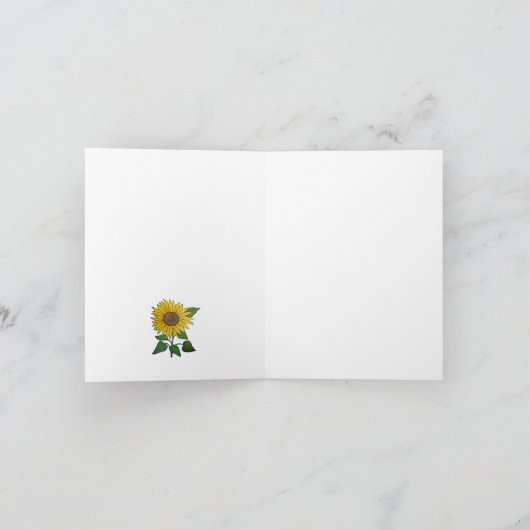 Zonnebloemen en likeuren in Blauw en Witte Vase Kaart (Binnen)