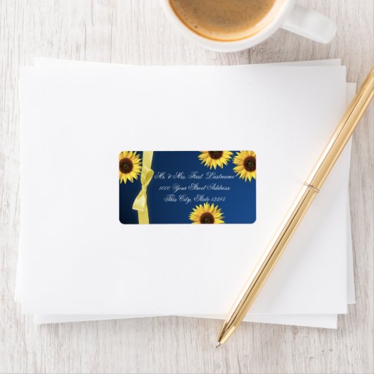 Zonnebloemen en lint etiket (Insitu)