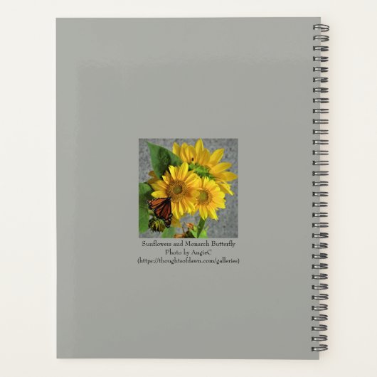 Zonnebloemen en Monarch Boterfly Spiral Planner (Achterkant)