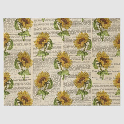 Zonnebloemen en ontkoppeling van krantenpapier tissuepapier (Voorkant)