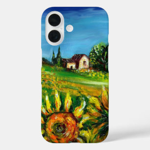 ZONNEBLOEMEN EN PLATTELAND IN TUSCANIE iPhone 16 HOESJE