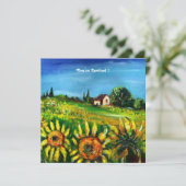 ZONNEBLOEMEN EN PLATTELAND IN TUSCANIE, KAART (Staand voorkant)