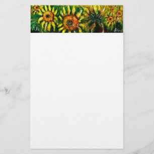 ZONNEBLOEMEN EN PLATTELAND IN TUSCANJE, wit Briefpapier