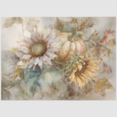 ZONNEBLOEMEN EN POMPOENEN HERFSTONTKOPPELING TISSUEPAPIER (Voorkant)