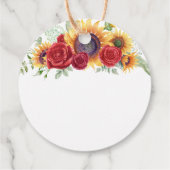 Zonnebloemen en Rozen Bedank Etiket (Achterkant)