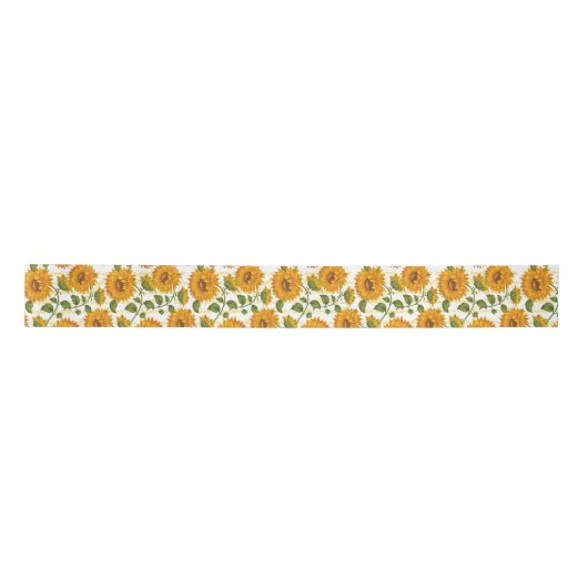 Zonnebloemen en satijnlint lint (Voorkant)