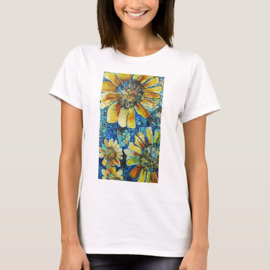 Zonnebloemen en Stippen t-shirts (Voorkant)
