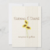 Zonnebloemen en strepen bruiloft uitnodiging (Achterkant)
