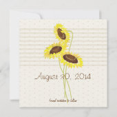 Zonnebloemen en strepen Collectie Bewaar de datum Save The Date (Achterkant)