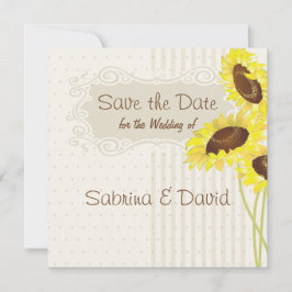 Zonnebloemen en strepen Collectie Bewaar de datum Save The Date