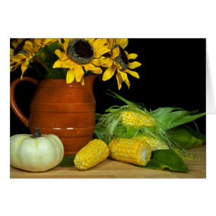 zonnebloemen en suikermaïs