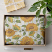 Zonnebloemen en tekstpapier tissuepapier (Geschenk)