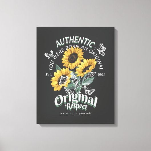 Zonnebloemen en vlinderbloemigen Grafisch Canvas Afdruk (Voorkant)