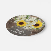 Zonnebloemen en zeeschildpadden Mason Jar Sparkle Papieren Bordje (Gekanteld)